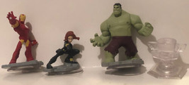 Disney Infinity Lot of 4 Black Widow Incredible Hulk Iron Man Toy T6 - £11.68 GBP