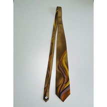 Jerry Garcia Men&#39;s Wavy Print Brown Formal Classic Neck Tie - $9.89