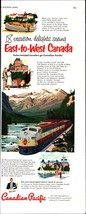 Canadian Pacific Railroad 1952 Vintage Poster Print Art Travel Canada Mountains  - £17.77 GBP