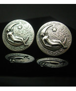 I Promise the Moon & stars Cufflinks art nouveau mystical silver art deco goddes - £179.85 GBP