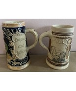 Vintage Set Of 2 Small German Stoneware Marzi &amp; Remy Beer Mugs - $14.00
