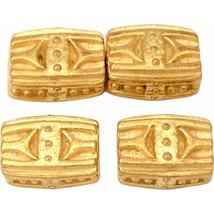 Bali Rectangle Gold Plated Beads 14mm 18 Grams 4Pcs Approx. - £5.51 GBP
