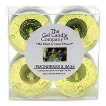 Lemongrass and Sage Scented Gel Candle Tea Lights - 4 pk. - £3.86 GBP