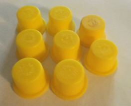 9 Clear &amp; Yellow Plastic Stoppers Plugs - S.S. White 634 - 14/16&quot; - $3.75