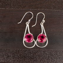 Pink Tourmaline Gemstone 925 Silver Earring Handmade Jewelry Earring 1.90&quot; - £8.99 GBP