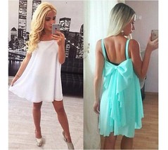 Sexy Womens Summer Boho Evening Party Sundress Short MIni Chiffon Cocktail Dress - £18.18 GBP