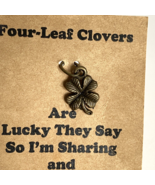 Four Leaf Clover Bronze Charm Good Luck For Bracelet Or Necklace  - £4.33 GBP