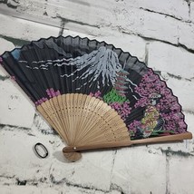 Vintage Japanese Hand Fan Beautifully Decorated  - $19.79