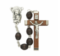 Rosewood Beads Madonna &amp; Baby Center Rosary Crucifix Cross Necklace - £39.95 GBP