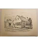 Vintage  Misselhorn Sketch Print Saint Genevieve Mo Ol&#39; French Inn Unframed - £13.62 GBP