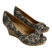 Dexflex Comfort Women Shoes Sz 6 Black Cork Wedge Open Toe Heels Shoes N... - £23.00 GBP