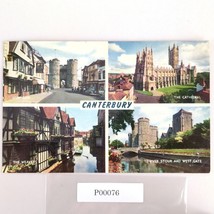 Vintage 1962 Postcard Canterbury Village Kent England UK Cameracolour River - $14.92