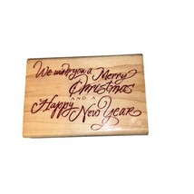 Inkadinkadoo We Wish You A Merry Christmas And a Happy New Year Wood  Stamp - £6.89 GBP