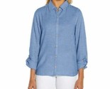 Orvis Ladies&#39; Size Medium Long Sleeve Button Up Top, Blue - $16.99