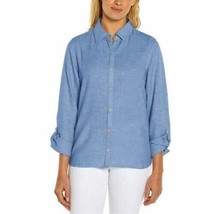 Orvis Ladies&#39; Size Medium Long Sleeve Button Up Top, Blue - £13.43 GBP