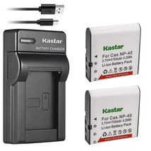 Kastar Battery (X2) &amp; Slim USB Charger for Cas NP-40 and Exilim Z400 FC100 FC150 - £19.76 GBP