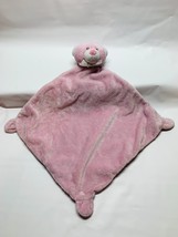 Baby Ganz Lovey Plush Pink Bear Buddy Security Blanket Head Corner Blankie - $11.97