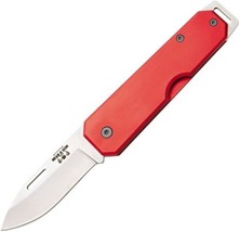 3 7/8 In Aluminum Slip Joint W Clip Red Folding Knife Bear &amp; Son - £22.42 GBP