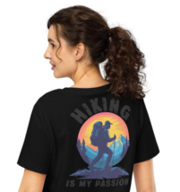 Women’s Organic Ribbed Neck T-Shirt – Hiking Is My Passion (Back Print, ... - $54.99