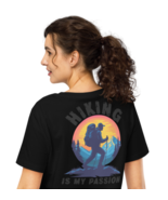 Women’s Organic Ribbed Neck T-Shirt – Hiking Is My Passion (Back Print, ... - €46,87 EUR