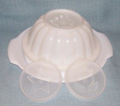 Vintage Tupperware Jel-N-Serve #616 Jello Mold 6 Pc Set- White Clear #61... - $8.95