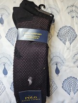 Polo Ralph Lauren Super Soft Comfort Fit Grey/Blk Dress Socks 3 Pack Men... - $19.75