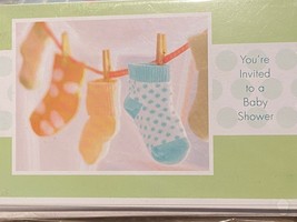 1 Pack of 20 American Greetings Fill In Baby Shower Invitations (Socks *... - £5.47 GBP
