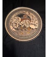 Large Terracotta Clay Plate Vintage  Dionysos  Odessey - $548.46 MXN