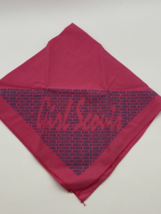 Vintage Wichita Girl Scouts Pink Scarf Bandana Handkerchief 20&quot; - £15.44 GBP