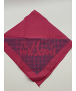 Vintage Wichita Girl Scouts Pink Scarf Bandana Handkerchief 20&quot; - £15.21 GBP
