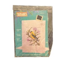 Vintage 1990 Titan Needlecraft Counted Cross Stitch Goldfinch 12533 New - £7.75 GBP