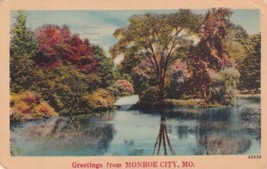 Monroe City Missouri MO Greetings From 1945 to Altamont KS Postcard C54 - £2.38 GBP