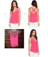 RORY BECA 100% SILK SLEEVELESS V-NECK TANK TOP WOMEN M $170 FUCHSIA HOT ... - $54.09 CAD
