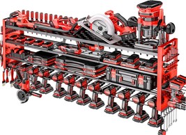 Shomextol 49.8&quot; W Large Power Tool Organizer Wall Mount, Heavy Duty, Red - $46.55