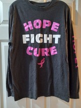 Susan G Komen Pink Ribbon Breast Cancer Women Long Sleeve Shirt Size Medium Gray - £6.38 GBP