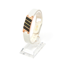 Clavis Dona Magnetic Therapy Sports Golf Health Bracelet White Band Rose Gold - £77.87 GBP