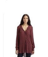 BCBGMaxAzria Women’s Jones Long Sleeve High Low Tunic Top Burgundy Size ... - $42.56