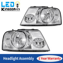 Headlights Assembly Fit For 2004-2008 Ford F150 F-150 Chrome Housing Headlamps - £78.68 GBP