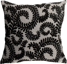 Brackendale Ferns Black Throw Pillow, Complete with Pillow Insert - £50.74 GBP