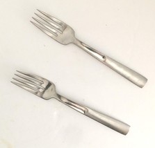 Oneida Stainless Satin Scoop Flatware  Lot of 2 Salad Forks 6 7/8&quot;  USA ... - £6.07 GBP