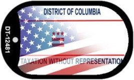 District of Columbia with American Flag Novelty Metal Dog Tag Necklace DT-12481 - £12.53 GBP