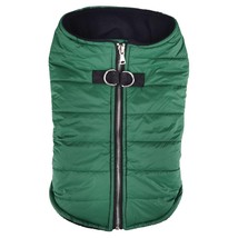 Zip Up Dark Green Puffer Vest with Comfortable Fleece Lining Sizes XS-XL - $322.76 MXN