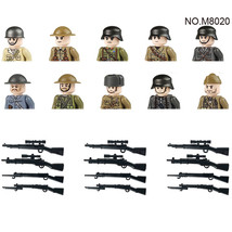WW2 Military Building Blocks Solider Figures Gifts Weapons Guns Toys M80... - $418.61 MXN