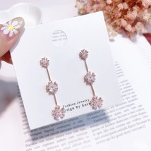 MENGJIQIAO 2021 Korean New Trendy Fashion Cubic Zircon Micro Paved Drop Earrings - £7.87 GBP