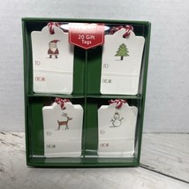 Rae Dunn 20 Christmas Gift Tags Snowman, Santa Clause, Reindeer, Christm... - £14.99 GBP