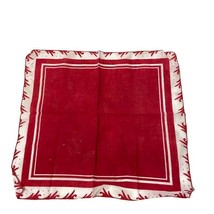 Red Printed Handkerchief Cotton Linen Pocket Square Neck Scarf Vintage M... - £4.61 GBP