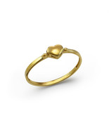 Minimalist Elegant Gold Heart Ring for Women - 10k 14k Yellow, White, Ro... - $69.99+