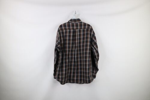 Vtg Carhartt Mens Large Distressed Heavyweight Spell Out Flannel Button Shirt Item image 8
