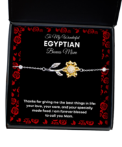 Egyptian Bonus Mom Bracelet Gifts - To My Wonderful Bonus Mom - Sunflower  - $49.95