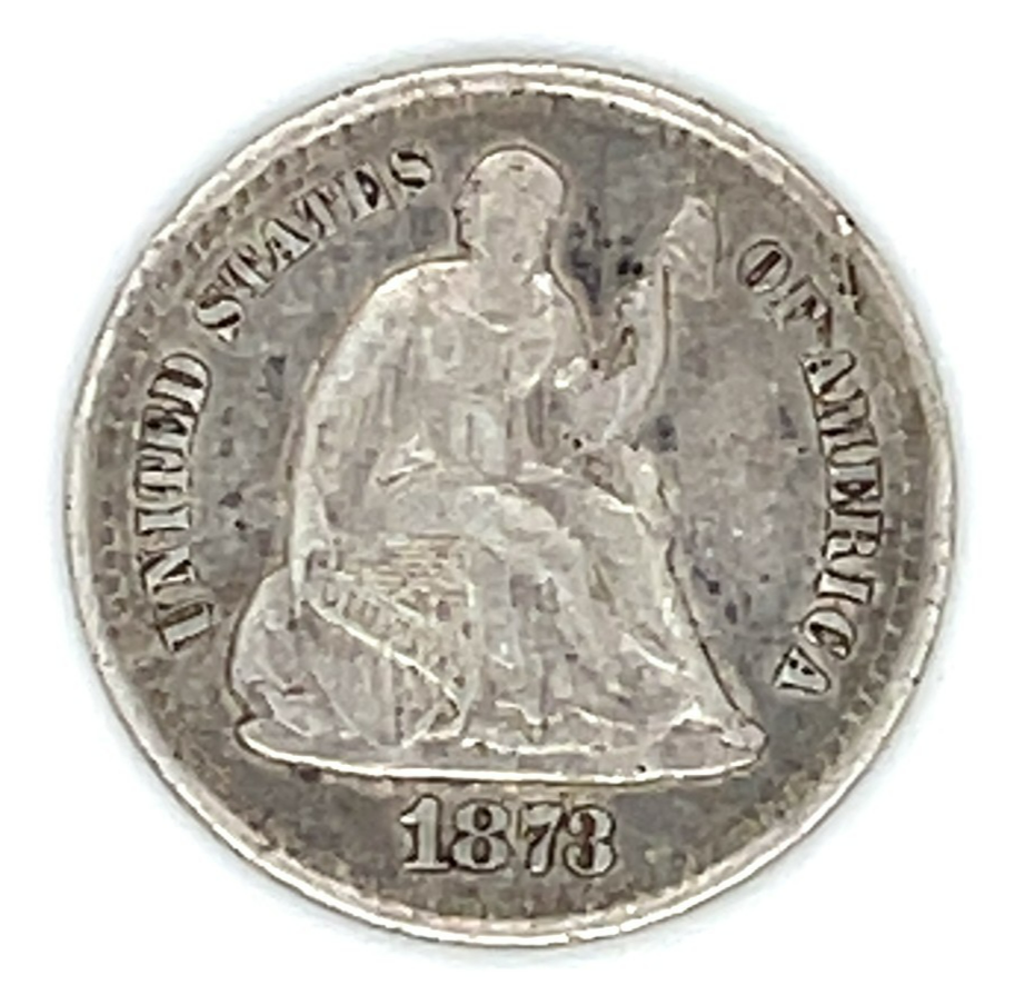 1873-S Seated Liberty Half Dime H10C Very Fine VF Condition, Lightly Toned Item image 3